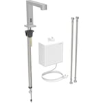 Grifo electrónico para lavabos Geberit Brenta, montaje de encimera, servicio de red, con caja funcional vista: Acabado de acero inoxidable / Cepillado, con revestimiento fácil de limpiar, Mezclador=Con mezclador